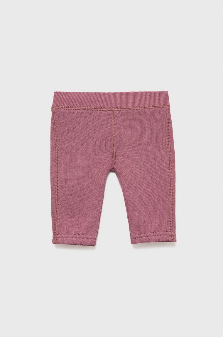 United Colors of Benetton spodnie dresowe bawełniane dziecięce kolor fioletowy z aplikacją