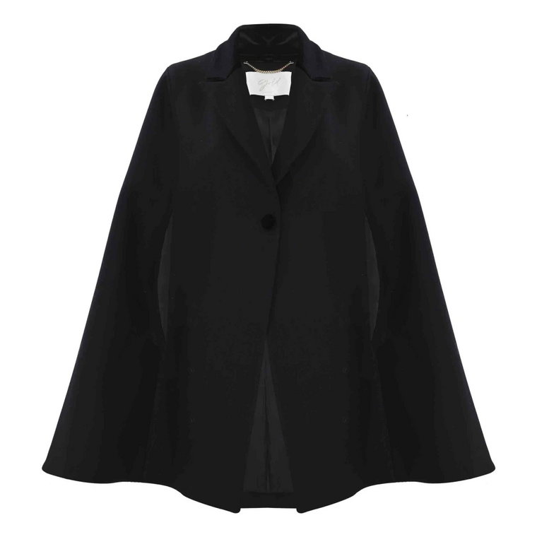 Wool blend cape with lapel neckline Kocca