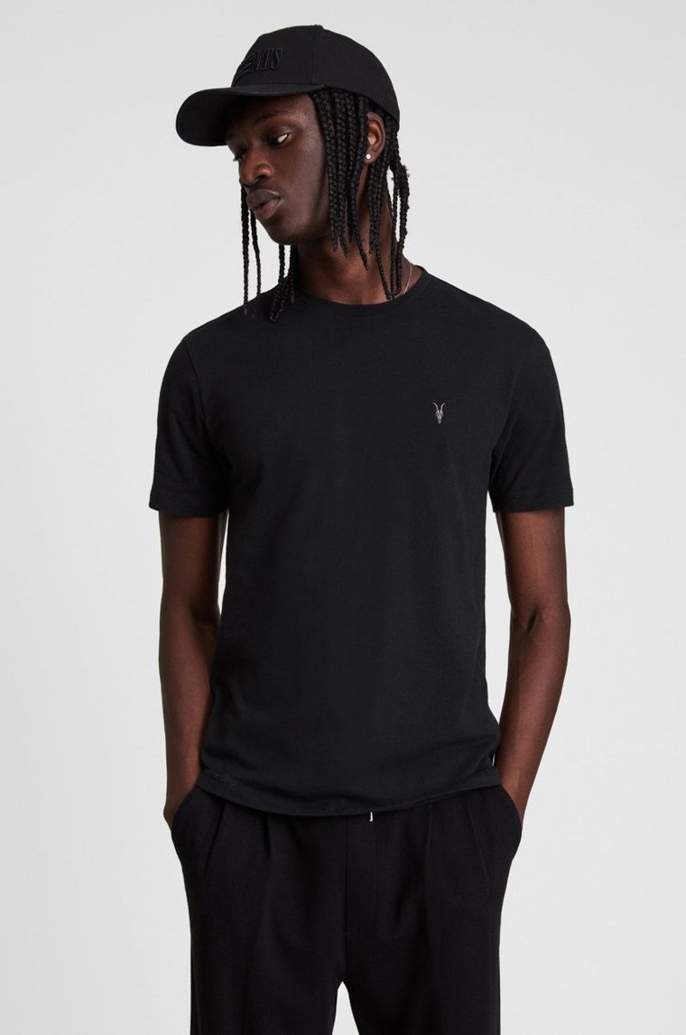 AllSaints t-shirt BRACE TONIC CREW męski kolor czarny gładki MD131G