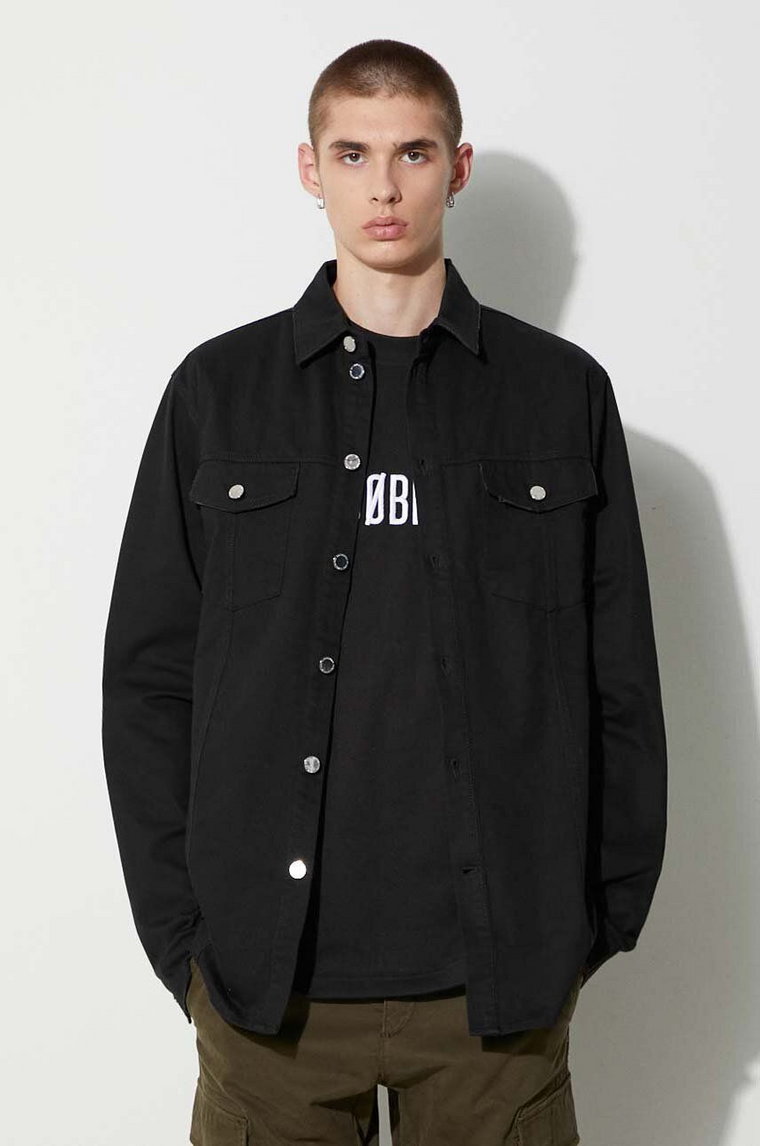 Han Kjøbenhavn koszula bawełniana męska kolor czarny regular z kołnierzykiem klasycznym