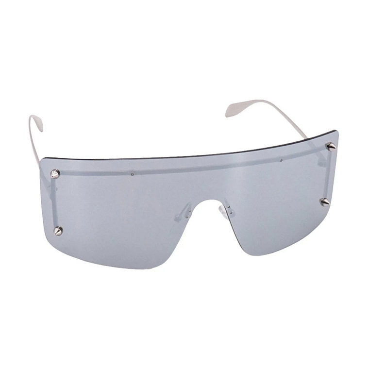 Srebrne Metalowe Okulary Przeciwsłoneczne Aw23 Alexander McQueen