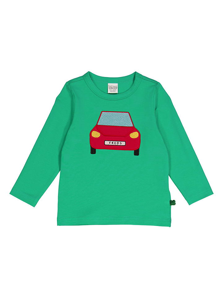 Freds World by GREEN COTTON Koszulka "Hello car" w kolorze zielonym