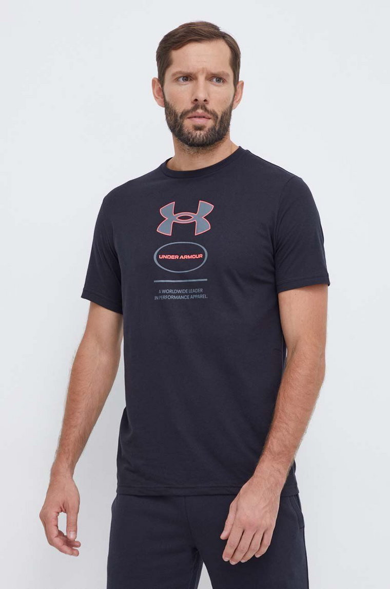 Under Armour t-shirt męski kolor czarny z nadrukiem