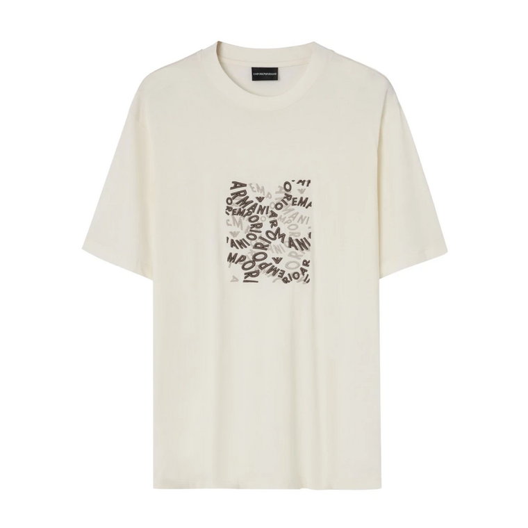 Beige Printed T-shirt Emporio Armani