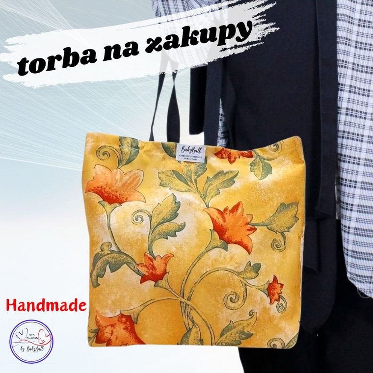 Torba na zakupy kolorowa siatka bawełniana shopperka Handmade  - LATO