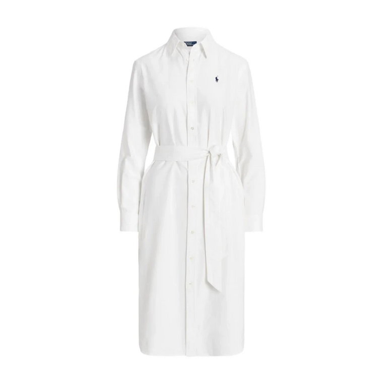 Biała Sukienka z Haftowanym Kucykiem Polo Ralph Lauren
