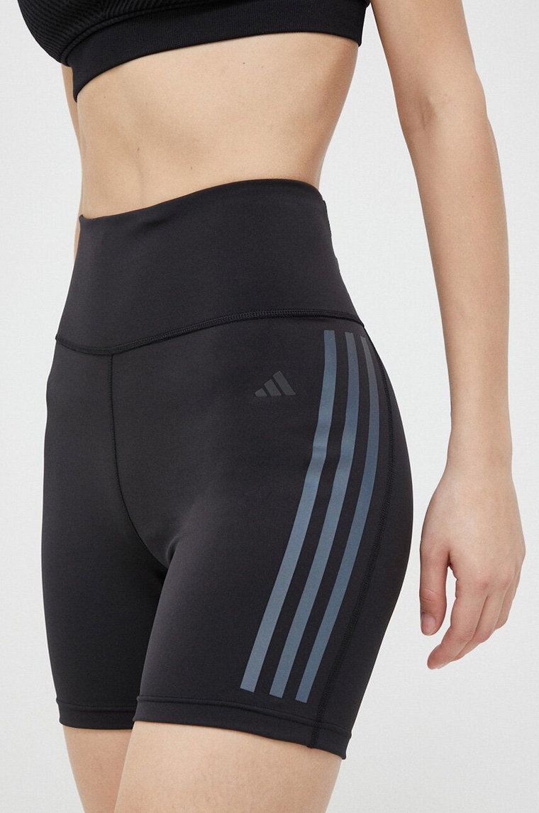 adidas Performance szorty do biegania DailyRun kolor czarny z nadrukiem high waist