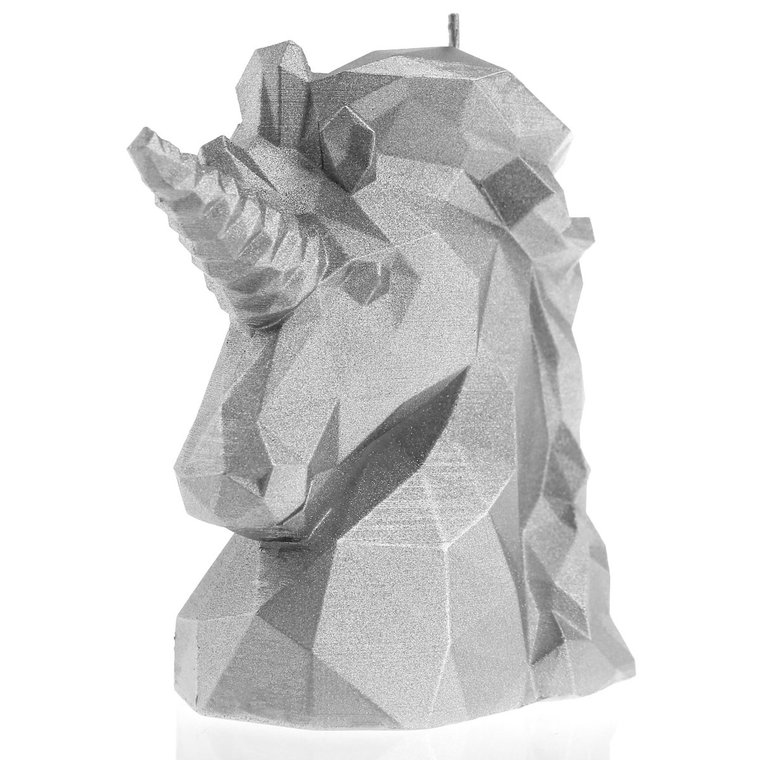 Świeca Unicorn Low-Poly Silver