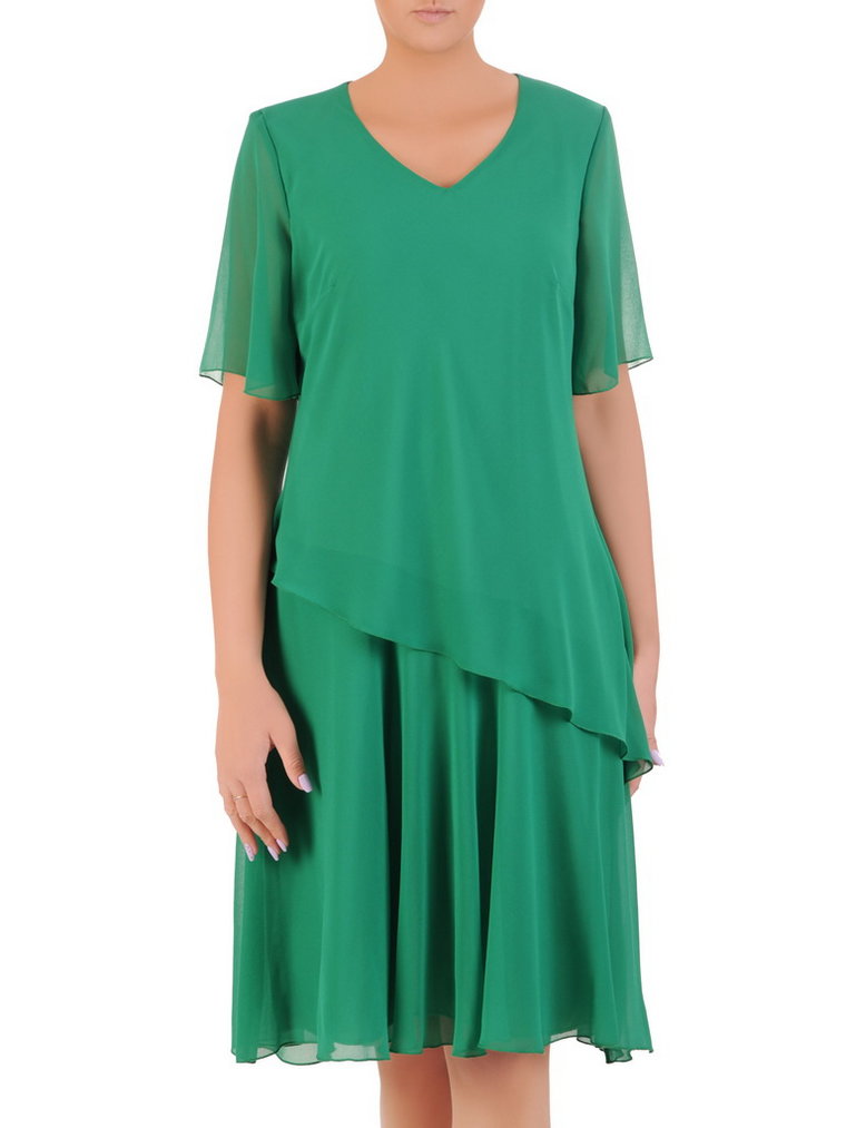Dwuwarstwowa sukienka damska w zielonym kolorze 33023