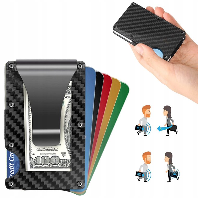 Aluminiowy Cienki Slim Portfel Rfid Etui Karty nowoczesny dla Niego