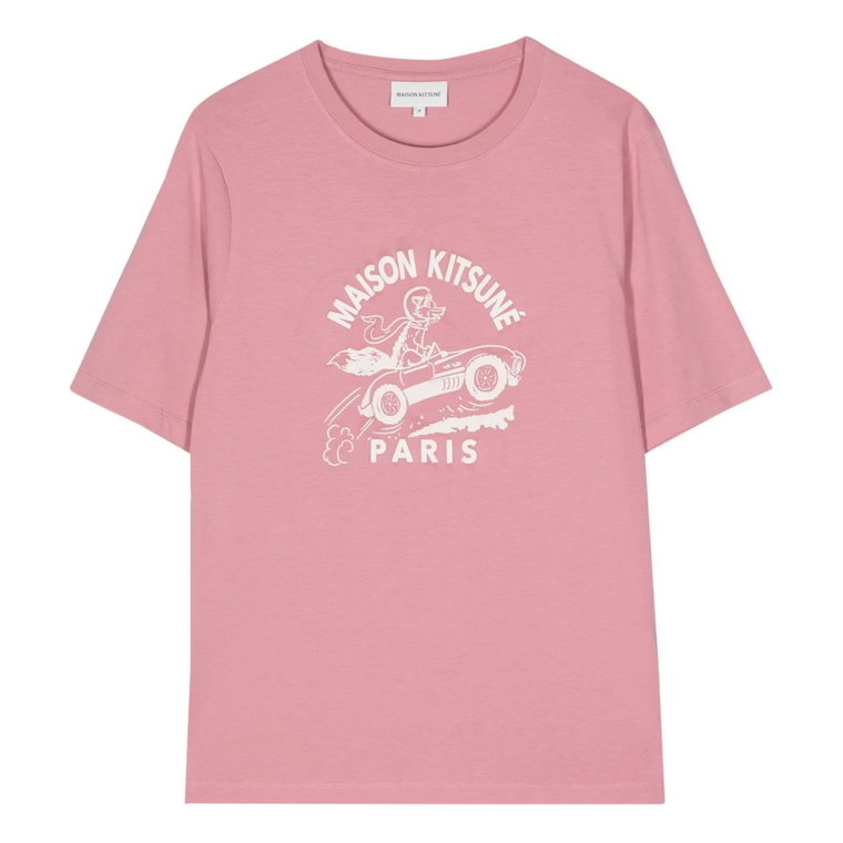 Różowa koszulka Racing Fox Maison Kitsuné