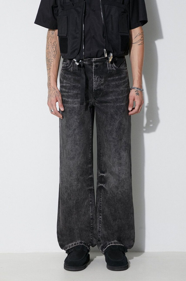 032C jeansy wide leg męskie kolor czarny FW23.W.3011
