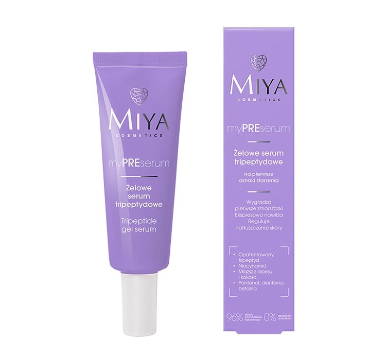 MIYA COSMETICS MYPRESERUM ŻELOWE SERUM TRIPEPTYDOWE DO TWARZY NA PIERWSZE OZNAKI STARZENIA 30ML