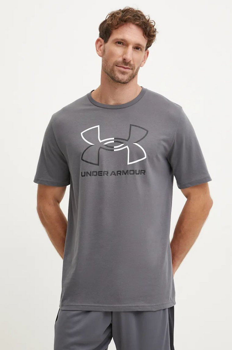 Under Armour t-shirt męski kolor szary wzorzysty