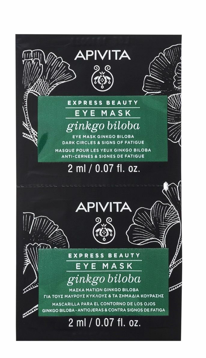 Apivita Express Beauty Ginko Biloba - maseczka pod oczy redukująca cienie i oznaki zmęczenia 2x2ml