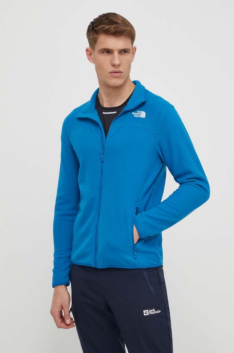 The North Face bluza polarowa 100 Glacier kolor niebieski gładka NF0A855XRBI1