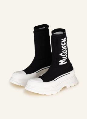 Alexander Mcqueen Wysokie Sneakersy Tread Slick schwarz