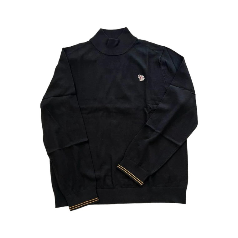 Czarny sweter z wysokim kołnierzem dla mężczyzn PS By Paul Smith