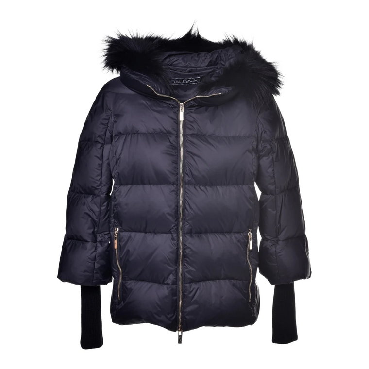 Down jacket in black nylon Baldinini