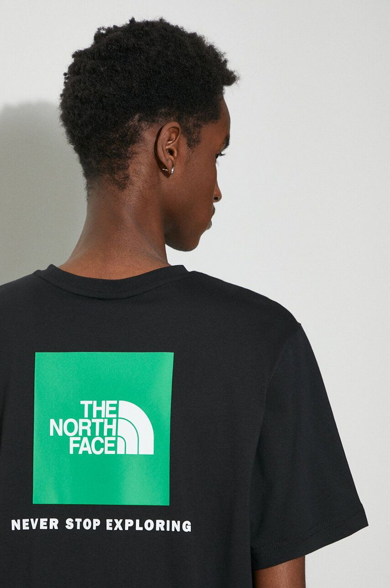 The North Face t-shirt bawełniany M S/S Redbox Tee męski kolor czarny z nadrukiem NF0A87NPYQI1