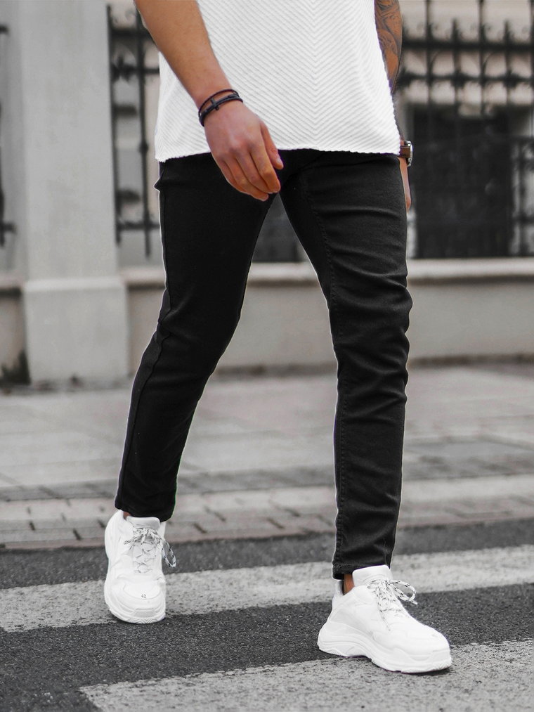Spodnie jeansowe męskie czarne OZONEE E/5195/03