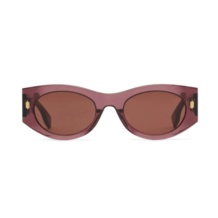Przezroczyste fioletowe okulary przeciwsłoneczne w kształcie owalu z metalowymi ramionami Fendi