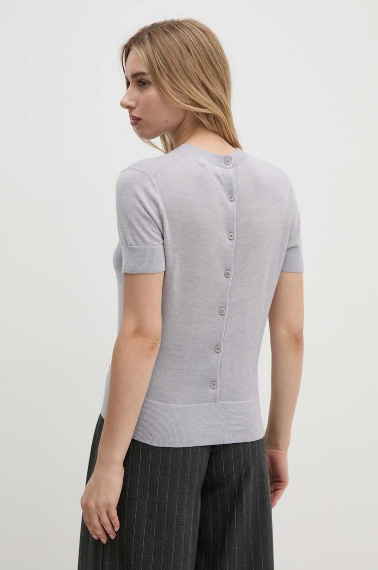 Calvin Klein sweter wełniany damski kolor szary lekki K20K207201