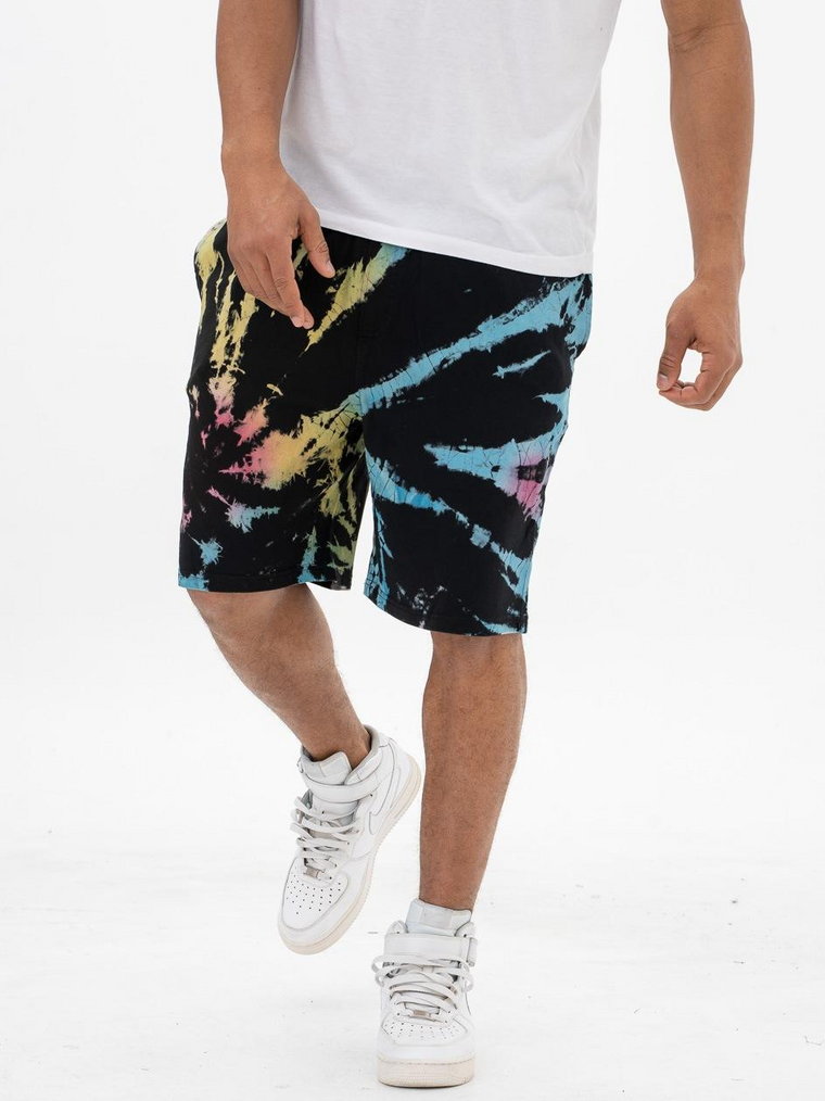 Krótkie Spodenki Dresowe Tie Dye Urban Classics TB3518 Czarne