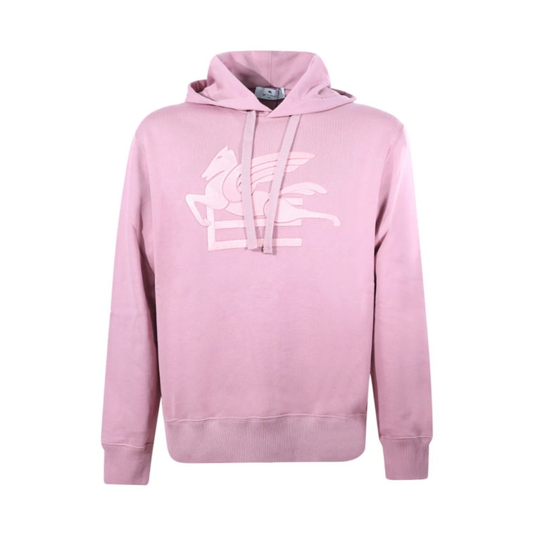 Różowy sweter z kapturem z logo Etro Etro