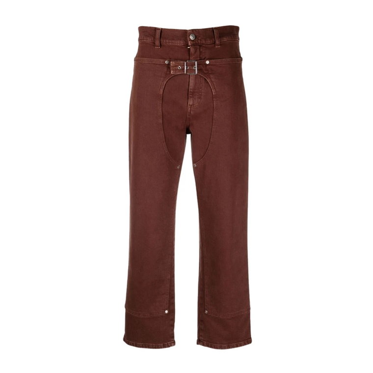 Brązowe spodnie z denimu w stylu Workwear Stella McCartney