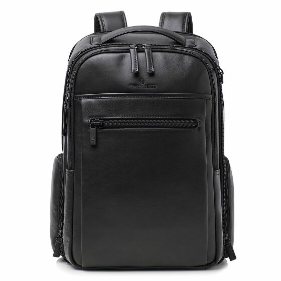 Castelijn & Beerens Plecak podróżny Nappa X z przegrodą na laptopa 43 cm ze skóry RFID black