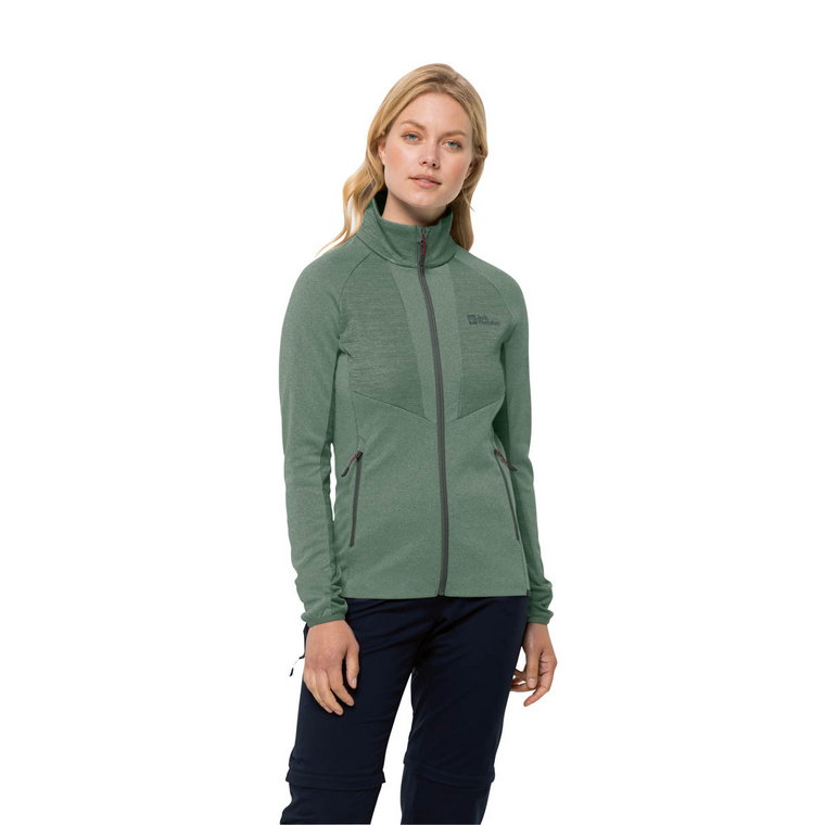 Bluza polarowa damska Jack Wolfskin BLATTSTEIG FZ W picnic green - XS