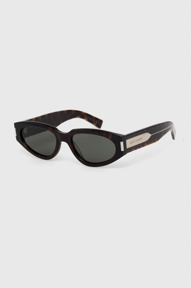 Saint Laurent okulary przeciwsłoneczne damskie kolor brązowy SL 618