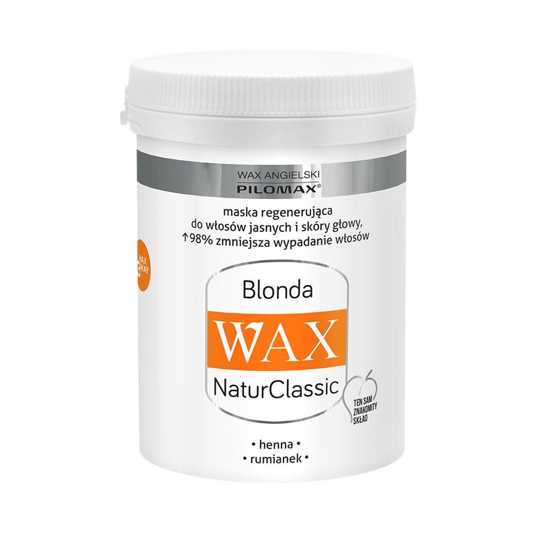 Pilomax, NaturClassic, maska regenerująca do włosów jasnych Blonda Wax, 240 ml