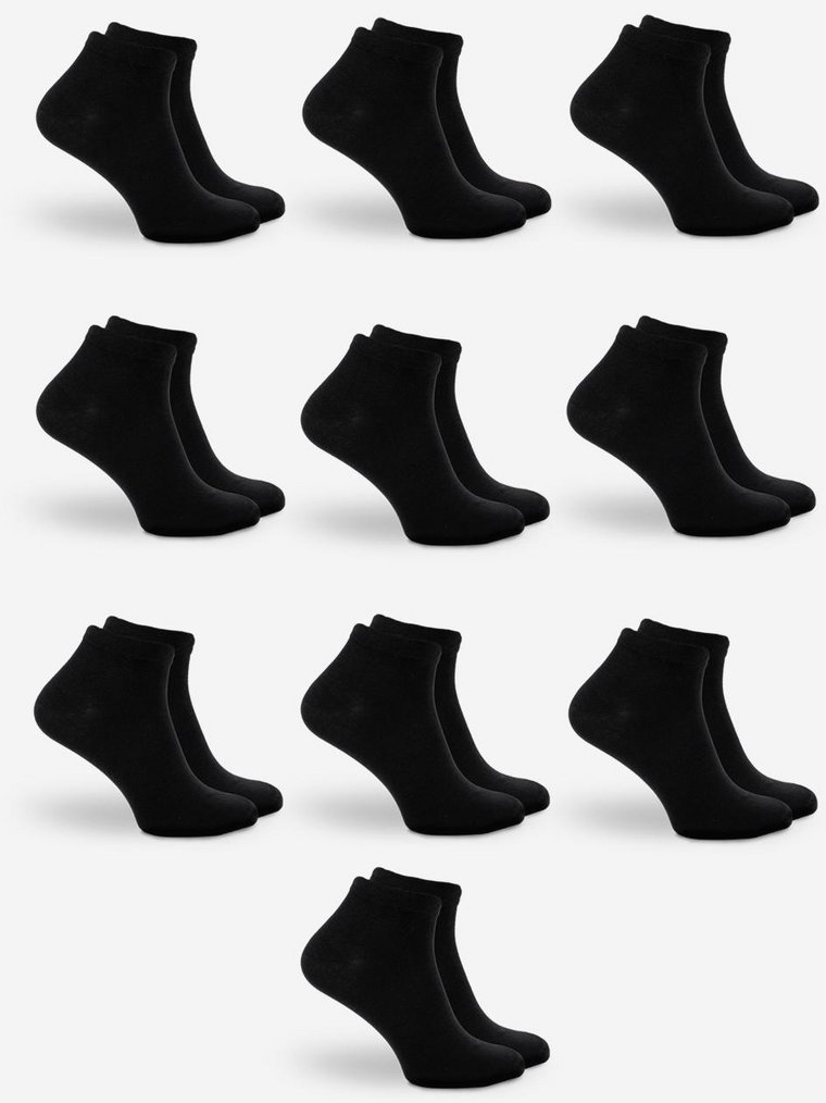 Zestaw 10 Par Niskich Skarpet Męskich Czarnych Urban Socks No Logo