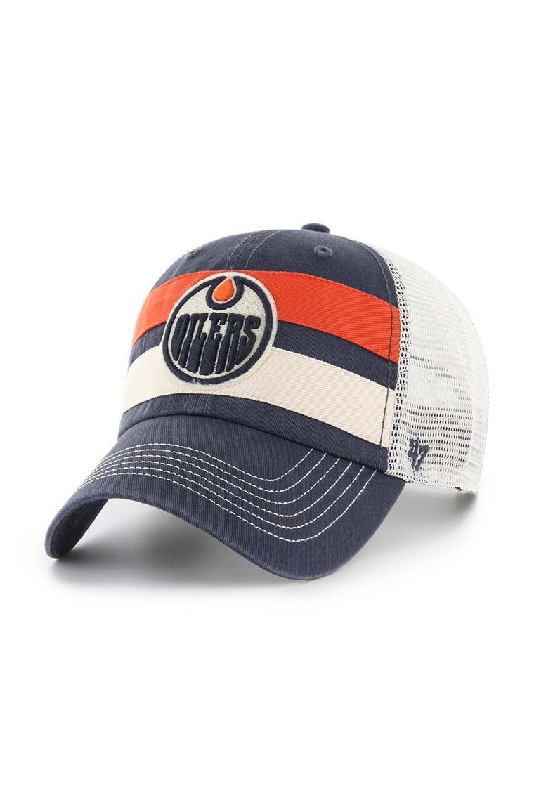 47 brand czapka z daszkiem NHL Edmonton Oilers kolor granatowy z aplikacją H-CLBBN06GWP-VN