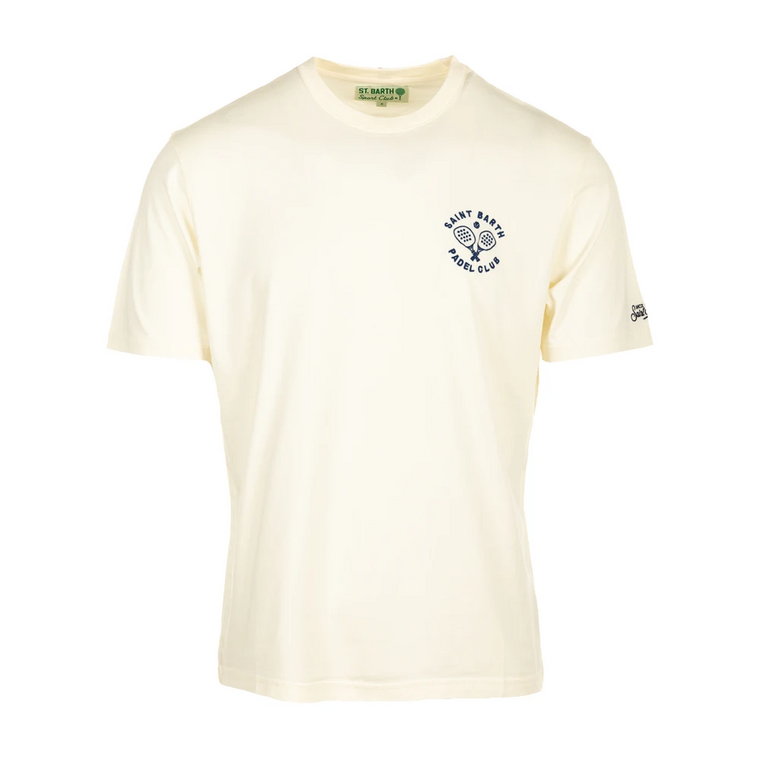 Klasyczny Bawełniany T-shirt Biały MC2 Saint Barth