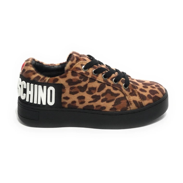 Love Sneaker w ekoskórze w leopardzie Moschino