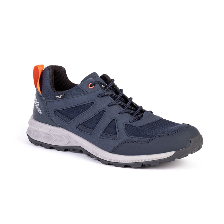 Buty męskie turystyczne Jack Wolfskin WOODLAND 2 TEXAPORE LOW M dark blue / red - 40,5