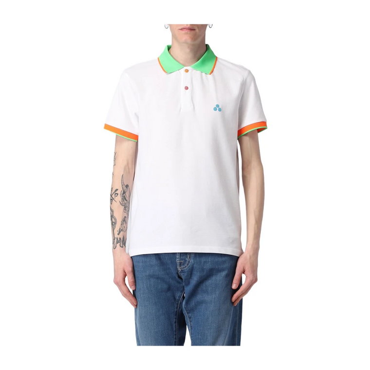 Slim Fit Koszulka Polo z Kontrastem Peuterey