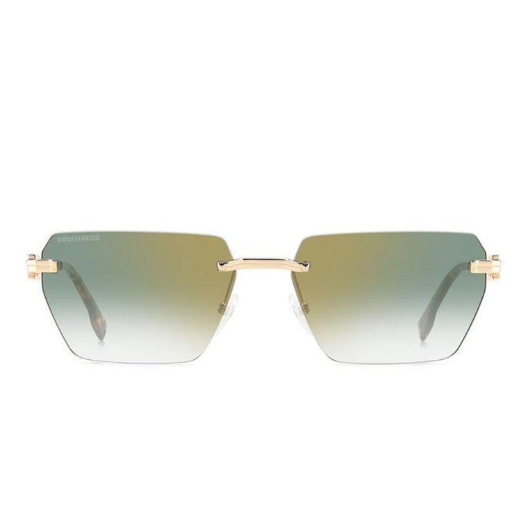 Nowoczesne casualowe okulary przeciwsłoneczne z zielonymi soczewkami gradientowymi Dsquared2