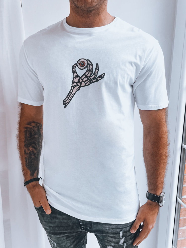 Biała koszulka męska z nadrukiem Dstreet RX5283