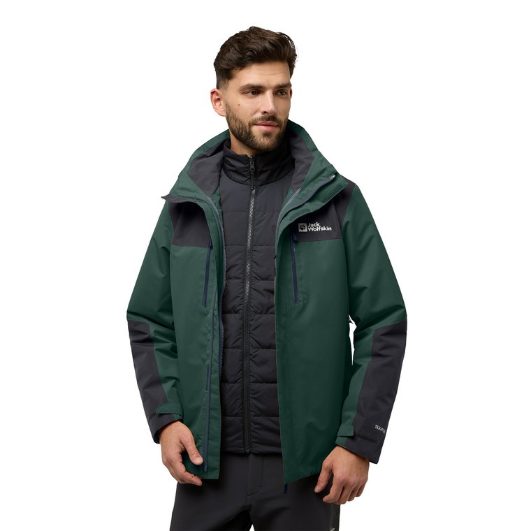 Męska kurtka 3w1 Jack Wolfskin JASPER 3IN1 JKT M black olive - L