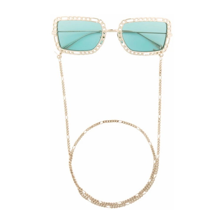 Stylowe okulary przeciwsłoneczne dla kobiet z metalową oprawką Gucci