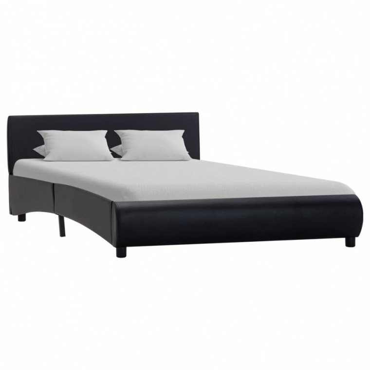 Rama łóżka, czarna, sztuczna skóra, 140 x 200 cm kod: V-285453