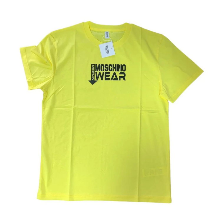 Żółta Strzałka Koszulka z Krótkim Rękawem Moschino