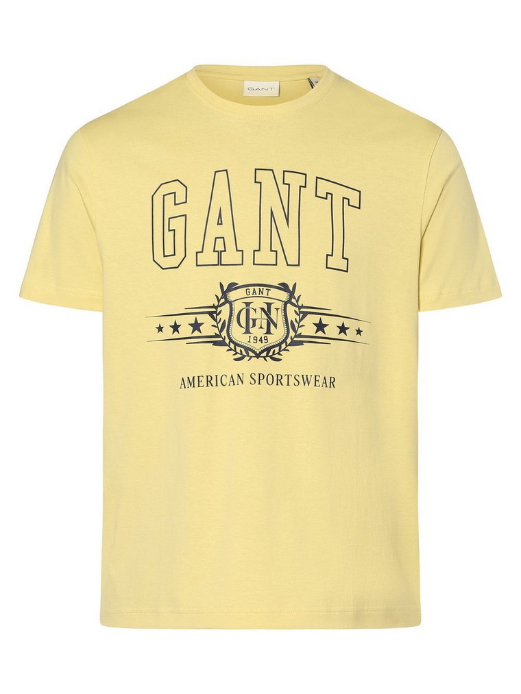 Gant - T-shirt męski, żółty