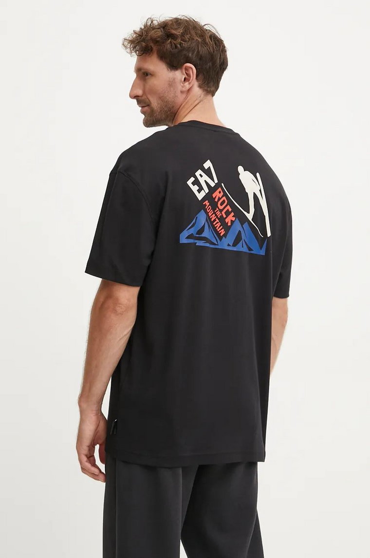 EA7 Emporio Armani t-shirt bawełniany męski kolor czarny z nadrukiem AF10441.7M000019