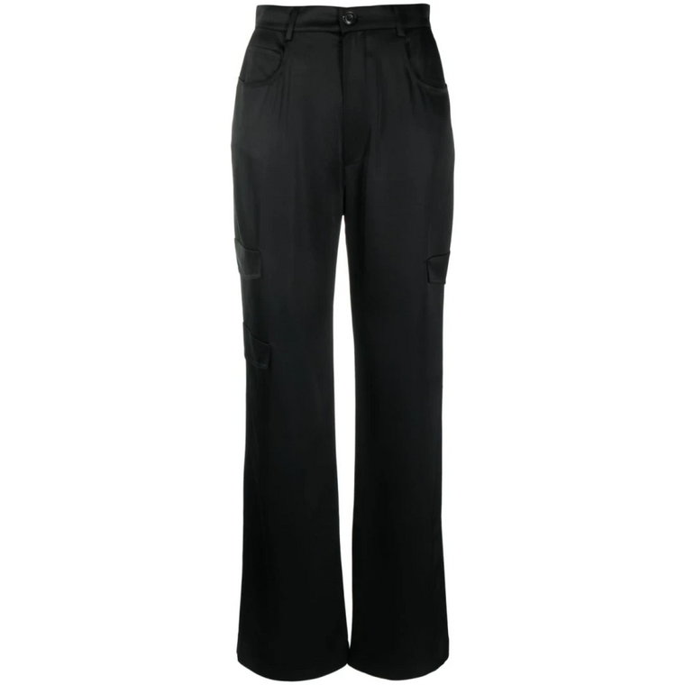 Czarne Spodnie dla Kobiet Aw23 Nanushka