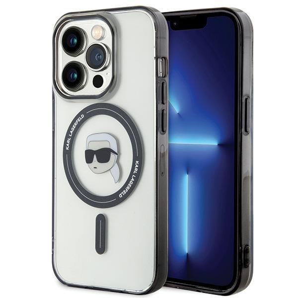 Karl Lagerfeld KLHMP15LHKHNOTK iPhone 15 Pro 6.1" transparent hardcase IML Karl`s Head MagSafe
